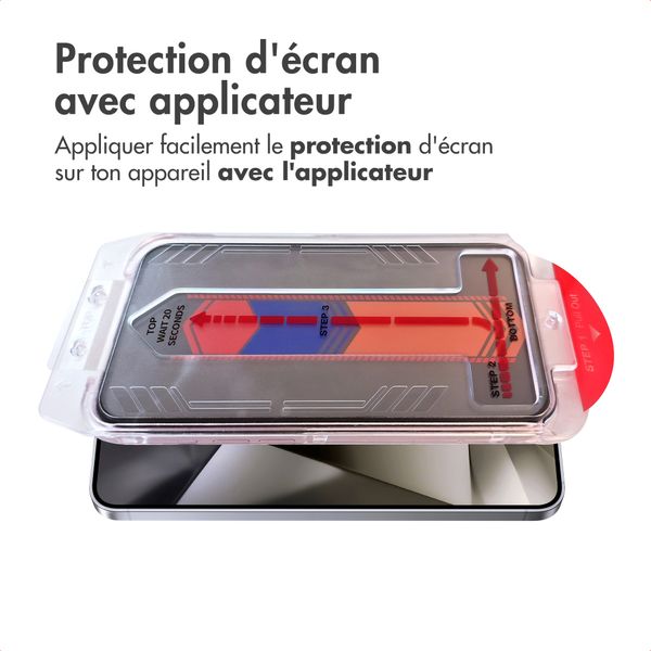 Accezz Protection d'écran en verre trempé avec filtre de confidentialité + Applicateur Samsung Galaxy S24 Ultra