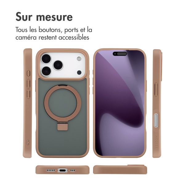 Accezz Coque Ring Stand avec MagSafe Apple iPhone 17 Pro Max - Marron