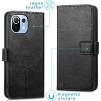 imoshion Étui de télephone portefeuille de luxe Xiaomi Mi 11 Lite (5G/4G) / 11 Lite 5G NE - Noir