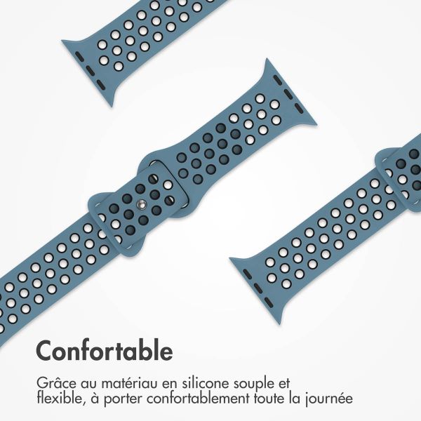 imoshion Bracelet Sport⁺ en silicone Apple Watch | 38/40/41/42 mm - Taille S/M - Blue & Black