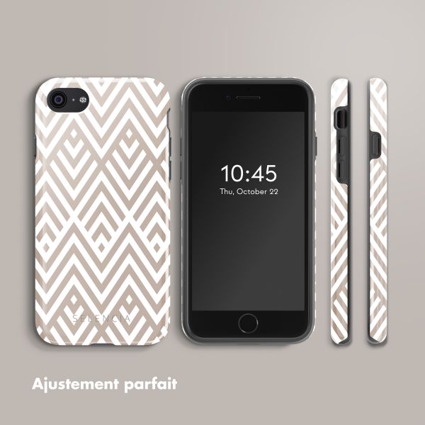 Selencia Coque arrière Vivid Apple iPhone SE (2022 / 2020) / 8 / 7 - Beige Zigzag