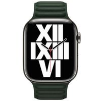 Apple Bracelet Leather Link Apple Watch | 38/40/41/42 mm - Taille S/M - Sequoia Green