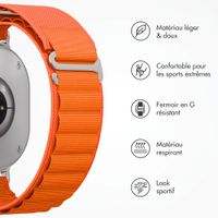 Accezz Bracelet en nylon Alpine Samsung Galaxy Watch 9 (40/44mm) / Watch 8 (40/44mm) / Classic (46mm) - Orange