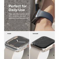 Ringke Style de lunette Apple Watch 7 / 8 / 9 - 41 mm - Matte Curve Silver