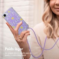 imoshion Coque Design avec cordon Apple iPhone 17e / 16e - Tropical Violet Flowers Connect