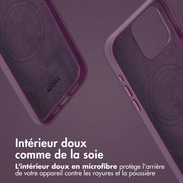 Accezz Étui de télephone portefeuille en cuir 2-en-1 avec MagSafe Apple iPhone 15 Pro Max - Heath Purple