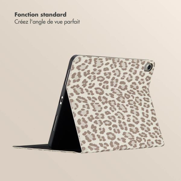 Selencia Coque tablette Sabi avec imprimé léopard Apple iPad Air 11 pouces (2026) M4 / (2025) M3 / (2024) M2 / Air 5 (2022) / Air 4 (2020) - Soft Ivory