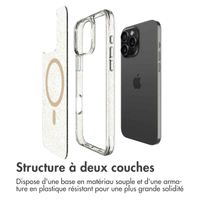 imoshion Coque arrière transparente Pailletée avec MagSafe Apple iPhone 16 Pro Max - Doré