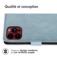 imoshion Étui de télephone portefeuille de luxe Apple iPhone 15 Pro - Bleu clair