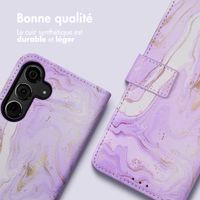 imoshion Étui de télephone portefeuille Design Samsung Galaxy S24 - Purple Marble