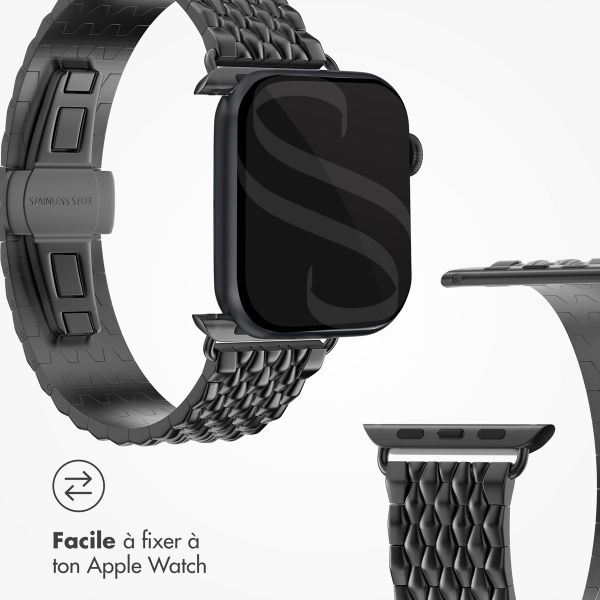 Selencia Bracelet dragon en acier Apple Watch | 44/45/46/49 mm - Noir
