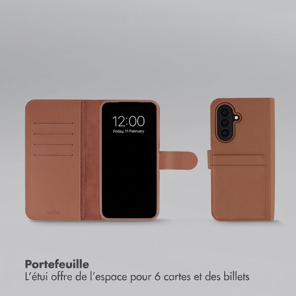 Accezz Coque portefeuille Edge amovible avec MagSafe Samsung Galaxy A27 (5G) - Marron
