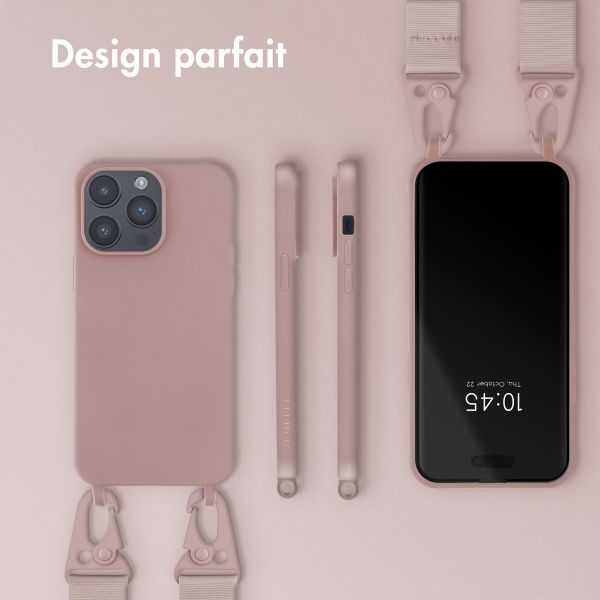 Selencia Coque silicone avec cordon amovible Apple iPhone 14 Pro Max - Sand Pink