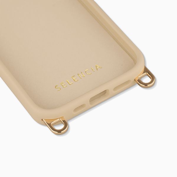 Selencia Coque arrière Rivièra avec MagSafe avec crochets amovibles Apple iPhone 15 Pro - Milky Latte