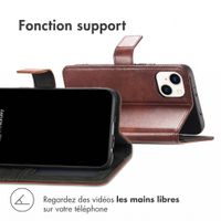 imoshion Étui de télephone portefeuille de luxe Apple iPhone 15 - Marron foncé