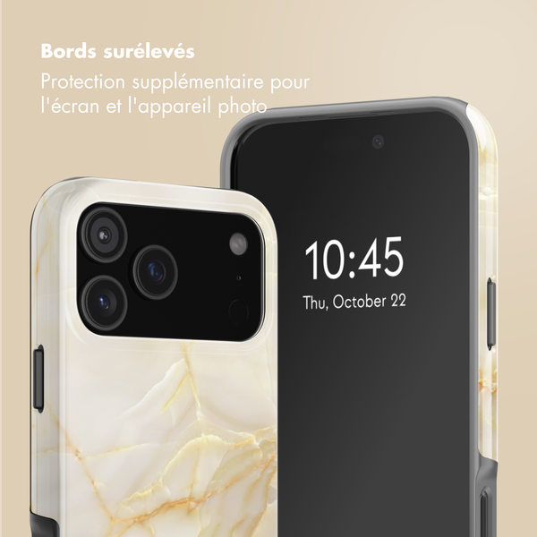 Selencia Coque arrière Vivid avec MagSafe Apple iPhone 17 Pro - Golden Beige Marble