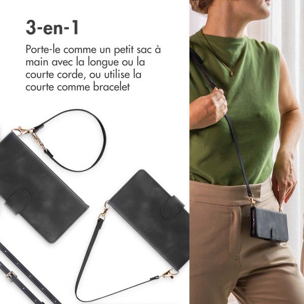 imoshion Etui de télephone portefeuille avec cordon Apple iPhone 12 (Pro) - Noir