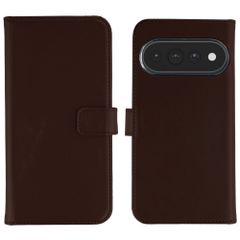 Selencia Étui portefeuille en cuir véritable Google Pixel 11 / 11 Pro - Marron foncé