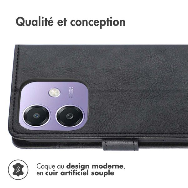 imoshion Étui de télephone portefeuille de luxe Oppo A40 (4G) / Oppo A40M (4G) / Oppo A60 (5G) - Noir