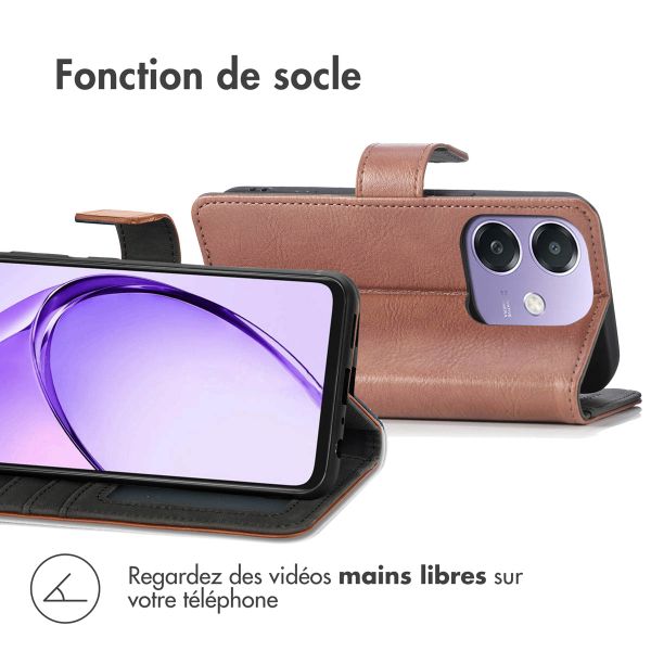 imoshion Étui de télephone portefeuille de luxe Oppo A40 (4G) / Oppo A40M (4G) / Oppo A60 (5G) - Marron