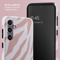 Selencia Coque arrière Vivid Samsung Galaxy S23 FE - Colorful Zebra Old Pink