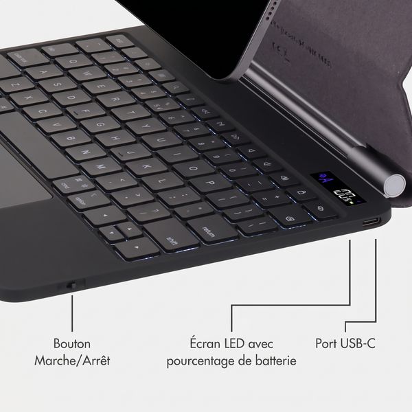 Accezz Clavier Bluetooth magnétique Apple iPad Air 13 pouces (2025) M3 / (2024) M2 / iPad Pro 12.9 (2018/2020/2021/2022) - QWERTY / NL - Noir