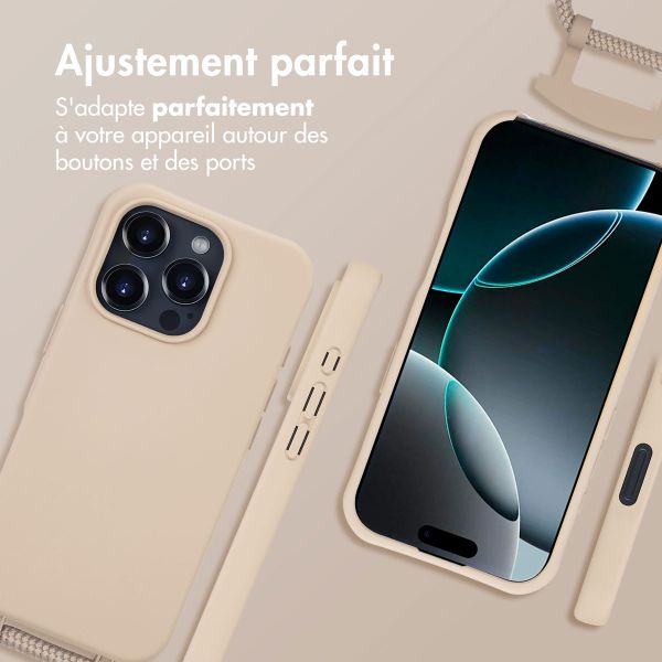 imoshion Coque arrière Color avec cordon amovible et MagSafe Apple iPhone 16 Pro Max - Nude