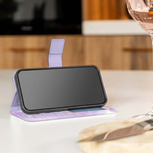 imoshion Étui de télephone portefeuille Design Samsung Galaxy A41 - Purple Marble