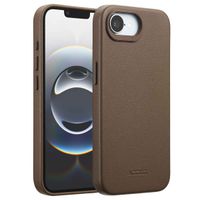 Accezz Coque arrière en cuir avec MagSafe Apple iPhone 17e / 16e - Marron café
