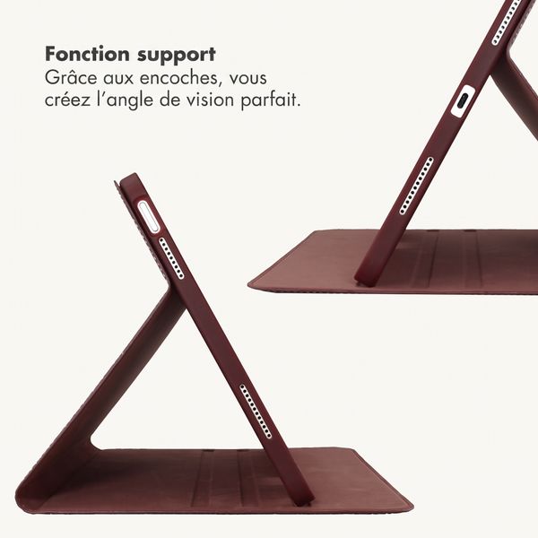 Selencia Coque Croco Apple iPad 11 (2025) 11 pouces A16 / iPad 10 (2022) 10.9 pouces - Burgundy