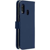 Selencia Étui portefeuille en cuir véritable Samsung Galaxy A20e - Bleu