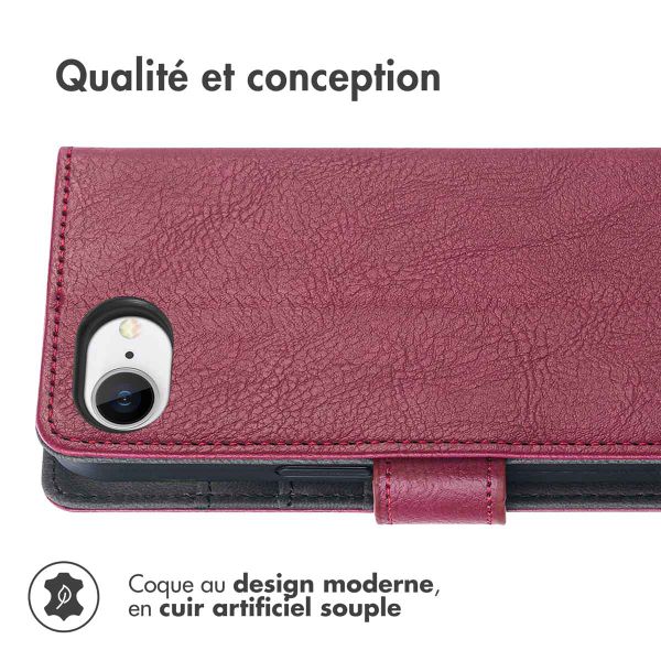 imoshion Étui de télephone portefeuille de luxe Apple iPhone 17e / 16e - Bordeaux