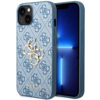 Guess Coque 4G Metal Logo Backcover Apple iPhone 14 - Bleu
