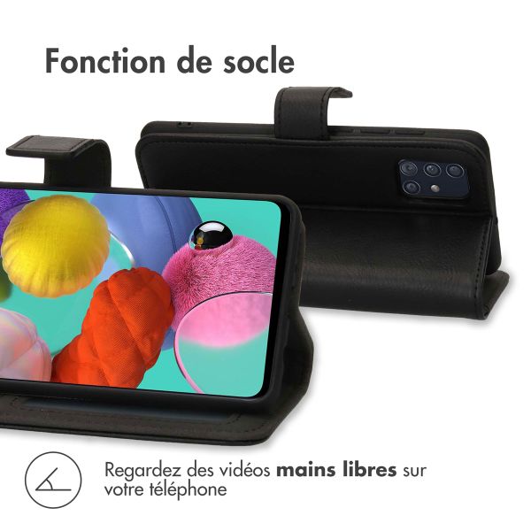 imoshion Étui de télephone portefeuille de luxe Samsung Galaxy A51 - Noir