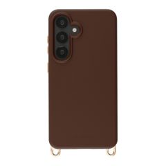 Selencia Coque arrière Rivièra avec MagSafe avec crochets amovibles Samsung Galaxy S25 / S24 - Choco Brown