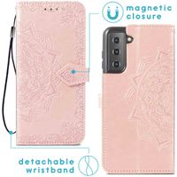 imoshion Etui de télephone Mandala Samsung Galaxy S22 - Rose Doré
