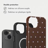Selencia Coque arrière Vivid avec MagSafe Apple iPhone 14 - Happy Dots Chocolate