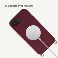 Selencia Coque arrière Rivièra avec MagSafe avec crochets amovibles Apple iPhone 17e / 16e - Bold Burgundy
