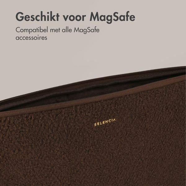 Selencia Housse laptop teddy 13-14 pouces - Choco Brown