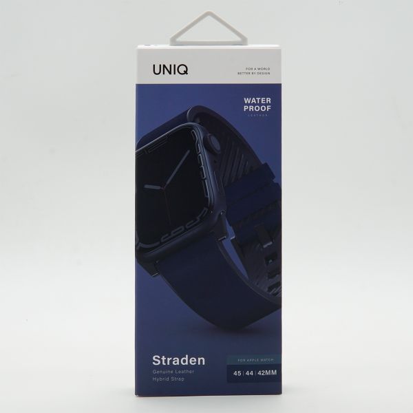 Uniq Bracelet Straden étanche en cuir Apple Watch | 44/45/46/49 mm - Prussian