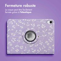 imoshion Coque tablette Design rotatif à 360° Apple iPad 11 (2025) 11 pouces A16 / iPad 10 (2022) 10.9 pouces - Lavender Flowers
