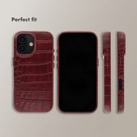 Selencia Coque arrière Croco avec MagSafe Apple iPhone 16 - Burgundy