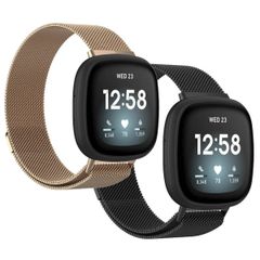 imoshion Bracelet milanais montre multipack Fitbit Versa 4 / 3 / Sense (2) - Noir & Rose