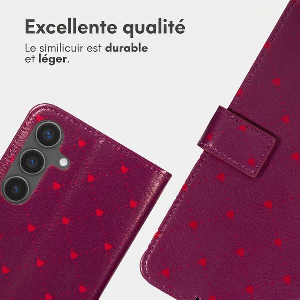 imoshion Étui de télephone portefeuille Design Samsung Galaxy S25 FE - Crush Check Coral Dust