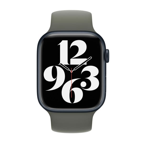 Apple Bracelet Boucle unique en Silicone Apple Watch | 44/45/46/49 mm - Taille 11 - Olive