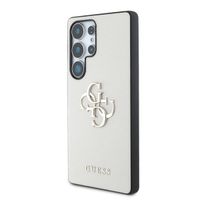 Guess Coque 4G Metal Logo Saffiano Samsung Galaxy S25 Ultra - Beige