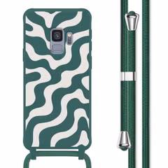 imoshion Coque design en silicone avec cordon Samsung Galaxy S9 - Petrol Green Groovy