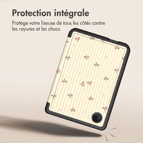 imoshion Étui de liseuse portefeuille design Pliable Kobo Clara Colour / BW - Garden Stripes