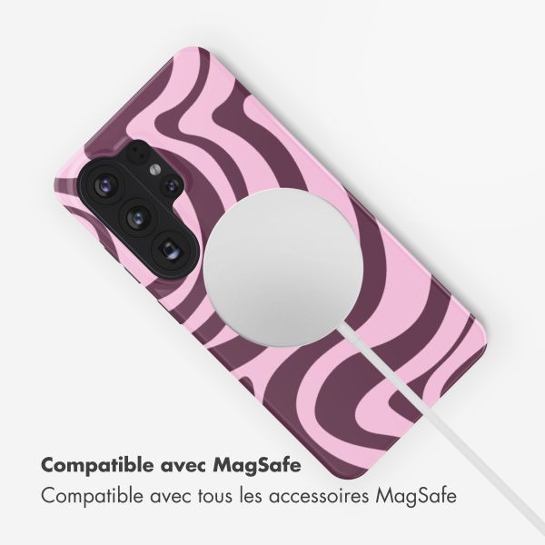 Selencia Coque arrière Vivid avec MagSafe Samsung Galaxy S26 Ultra - Wavy Swirl Pink Plum