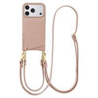 Selencia Coque de télephone Nova avec cordon et porte-cartes Apple iPhone 18 Pro Max / 17 Pro Max - Dusty Rose